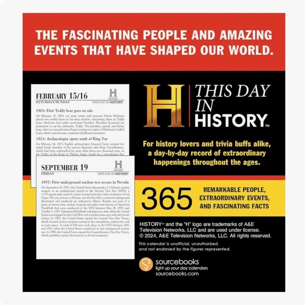 2026 History Channel This Day in History Boxed Calendar NWT
